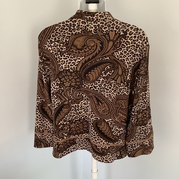 Joseph Ribkoff Paisley/Leopard 2-Way Zip Jacket Sz. 16 - Picture 11 of 12